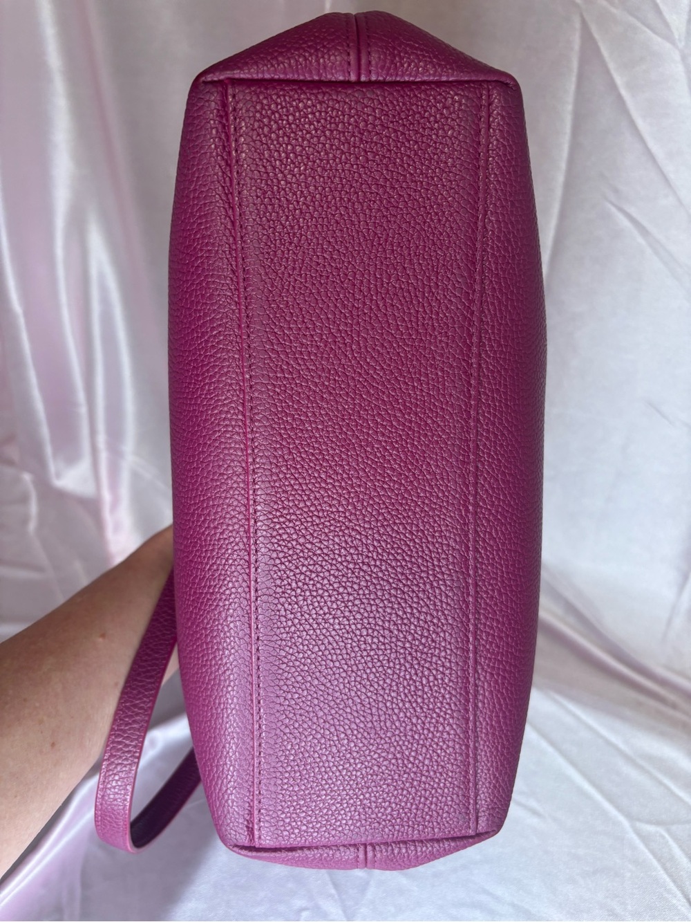 Coach Pebbled Leather Tote in Berry Plum - Picture 5 of 13